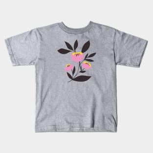 Pastel Pink Peony flower Kids T-Shirt